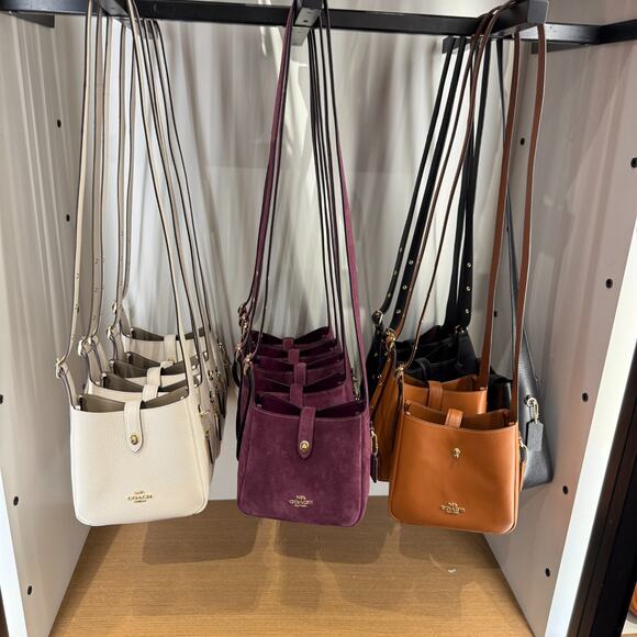 COACH Hadley Mini Crossbody Bag CDB00 Suede/Gold Maroon NWT - Picture 7 of 7